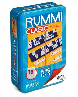Компактна детска игра Cayro - Rummi Classic, в метална кутия