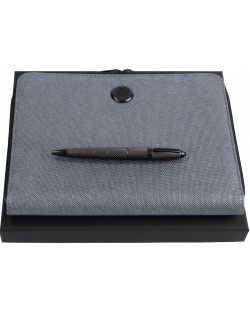 Комплект химикалка и конферентна папка Hugo Boss - Сиви