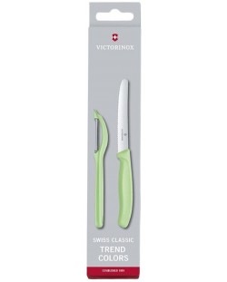 Комплект нож и белачка Victorinox - Swiss Classic, Trend Colors, светлозелени