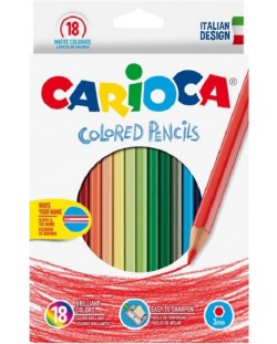Комплект цветни моливи Carioca - Brilliant Hexagon, 18 цвята