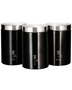Комплект от 3 метални буркана Berlinger Haus - Black Silver Collection