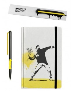 Комплект за писане Pininfarina Banksy Collection - Flower & GrafeeX, жълти