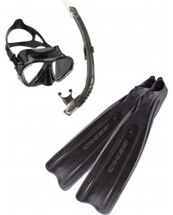 Комплект за плуване Cressi - Pro Star Bag Set, черен