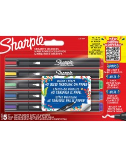 Комплект маркери Sharpie Acrylic - 5 цвята, блистер