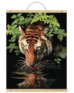 Комплект за рисуване с акрилни бои върху платно Royal - Тигър, 31 х 41 cm