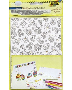 Творчески комплект картички и пликове Folia - Рожден ден