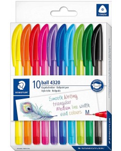 Комплект химикалки Staedtler 423 - 10 броя, цветни