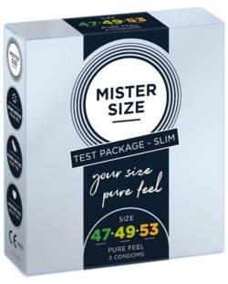 Комплект презервативи, размер 47-49-53, 3 броя, Mister Size