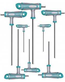 Комплект Т-образни шестограмни отвертки TOTAL - Industrial, SW 2 - 10, 8 части