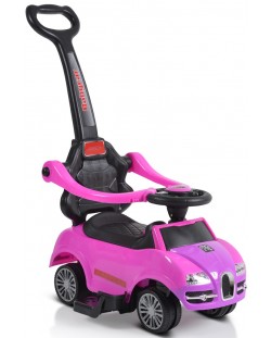 Кола с дръжка Moni - Rider, розова
