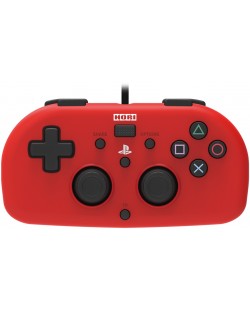Контролер Hori - Wired Mini Gamepad, червен (PS4)