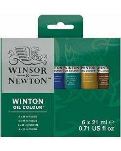 Комплект маслена боя Winsor & Newton Winton - 6 цвята, 21 ml