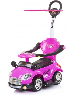 Кола за яздене с дръжка Chipolino - Super car, розова