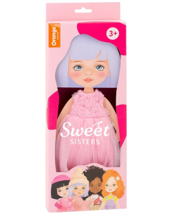 Комплект дрехи за кукла Orange Toys Sweet Sisters - Розова рокля с рози