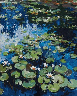 Комплект за рисуване по номера Ideyka - Водни лилии, Клод Моне, 40 х 50 cm