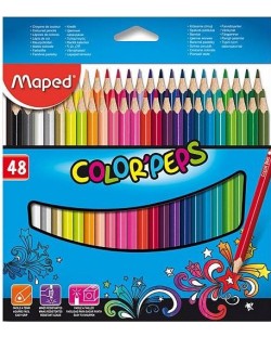 Комплект цветни моливи Maped Color Peps, 48 цвята