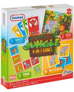 Комплект детски игри Grafix - Джунгла, 4 в 1