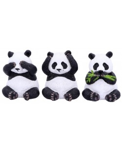 Комплект статуетки Nemesis Now Adult: Humor - Three Wise Pandas, 8 cm