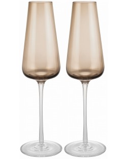 Комплект чаши за шампанско Blomus - Belo 2бр, опушено кафяво