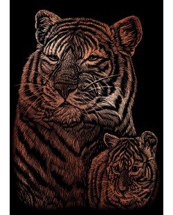 Комплект за гравиране Royal Copper - Тигри, 13 х 18 cm