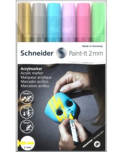 Комплект акрилни маркери Schneider Paint-It 310 - 2 mm, 6  цвята