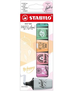 Комплект мини текст маркери Stabilo Pastel Love - 6 цвята