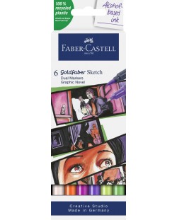 Комплект маркери Faber-Castell Goldfaber Sketch - Graphic, 6 цвята