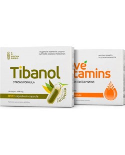 Комплект Здраве Live Vitamins + Tibanol, 30 + 10 капсули, Vitaslim Innove