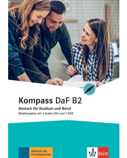 Kompass DaF B2 Medienpaket (4 Audio-CDs + 1 DVD)