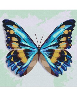 Комплект за рисуване по номера Ideyka - Синя пеперуда, 25 x 25