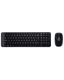 Комплект мишка и клавиатура Logitech - MK220, безжични, черен