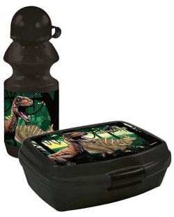 Комплект Derform - Dinosaur, бутилка и кутия за храна