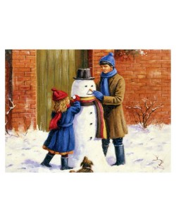 Комплект за рисуване с акрилни бои Royal - Снежен човек, 39 х 30 cm