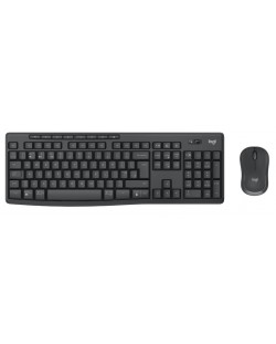Комплект клавиатура и мишка Logitech - MK370, безжичен, графит