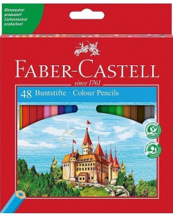 Комплект цветни  моливи Faber-Castell - Замък, 48 броя