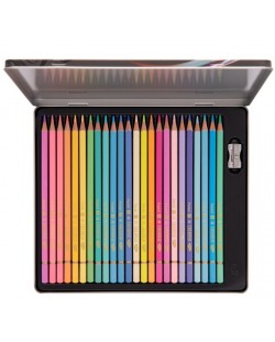 Комплект цветни моливи Daco - 24 цвята, метална кутия