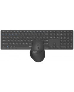 Комплект клавиатура и мишка Rapoo - 9800M, безжичен, черен