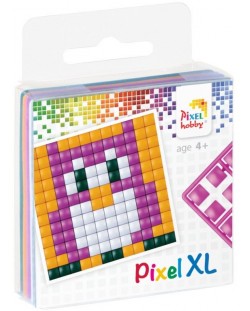 Креативен комплект с пиксели Pixelhobby - XL, Бухалче, 4 цвята 