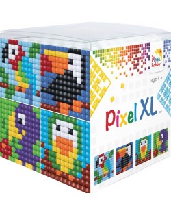 Креативен комплект с пиксели Pixelhobby - XL, Куб, птици