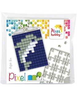 Креативен комплект с пиксели Pixelhobby - Ключодържател, Делфин