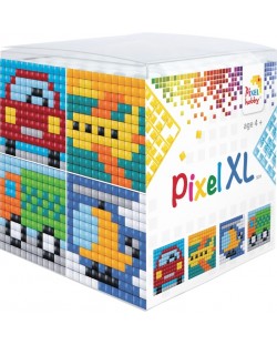 Креативен комплект с пиксели Pixelhobby - XL, Куб, Превозни средства
