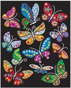 Творчески комплект KSG Crafts Sequin Art - Изкуство с пайети и фолио, Пеперуди