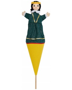 Кукла за театър с конус и дървена пръчка Moravska ustredna Brno - Кралица, 56 cm