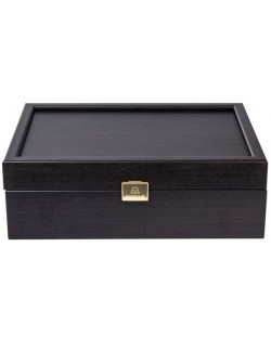 Кутия за фигури Manopoulos - дървена, черна, 23.6 x 16.4 cm