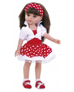 Кукла Paola Reina - Карол, с червена пола на точки