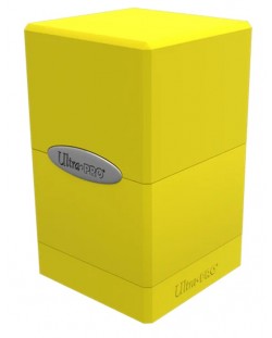 Кутия за карти Ultra Pro Satin Tower - Bright Yellow (100+ бр.)