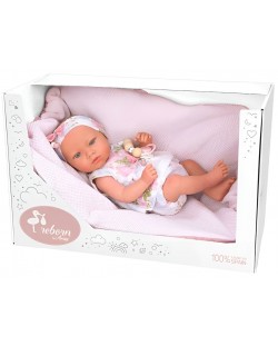 Кукла-бебе Arias - Инна с розово одеяло и аксесоари, 38 cm