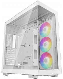 Кутия DeepCool - CH780 WH Dual-Chamber, full tower, бяла/прозрачна