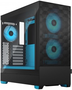 Кутия Fractal Design - Pop Air Cyan Core, mid tower, синя/черна