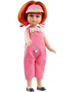Кукла Paola Reina Mini Amigas - Мария, с розов гащеризон, 21 cm